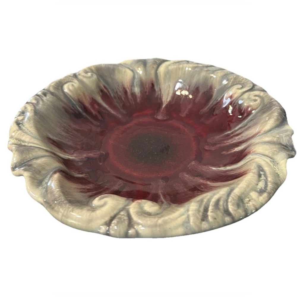 Vtg Art Pottery Bowl Planter West Germany 10.5” Drip Glaze MCM Decorative Moody